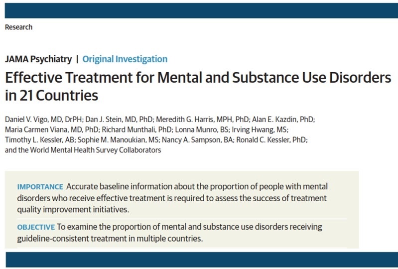 Una investigación muestra que el tratamiento de los trastornos mentales y por consumo de sustancias es poco&nbsp;efectivo